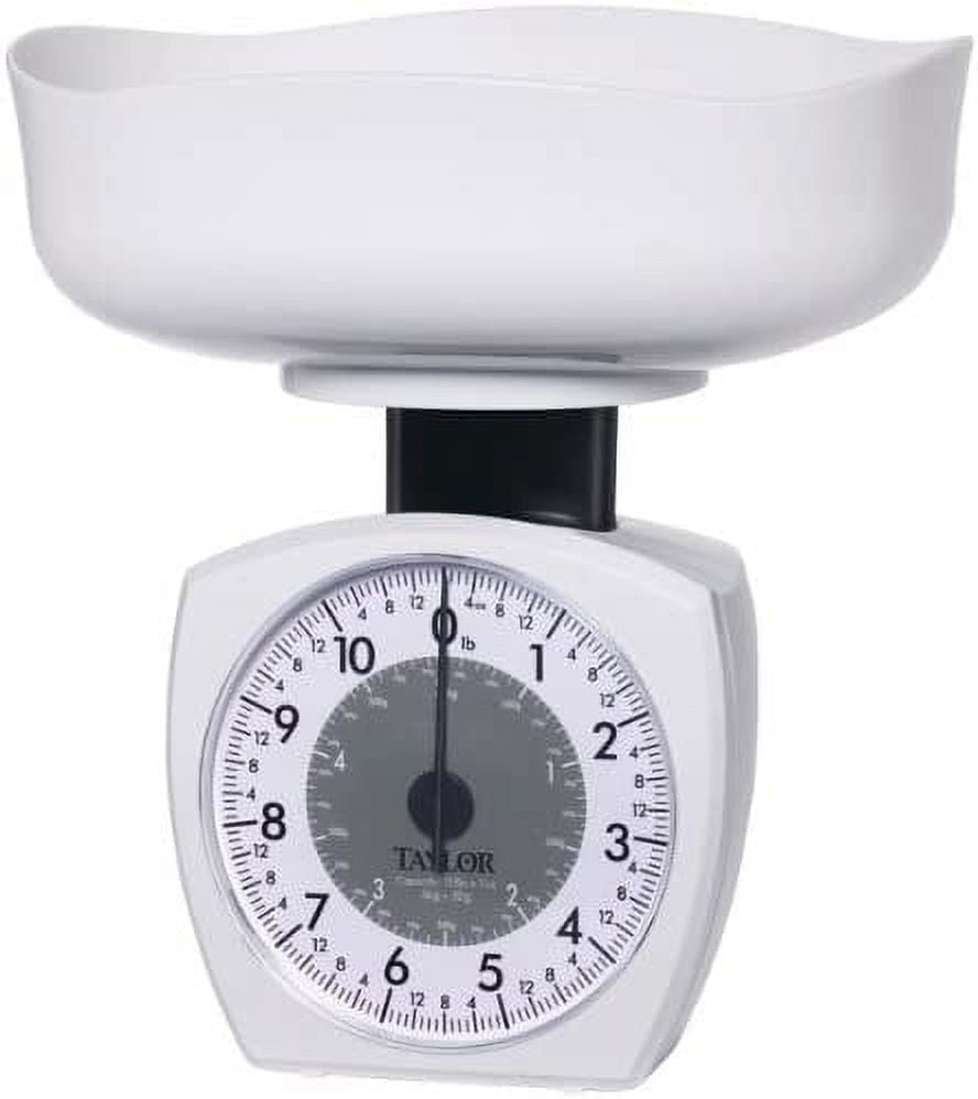 Taylor White Analog Kitchen Scale with 11 lb Capacity
