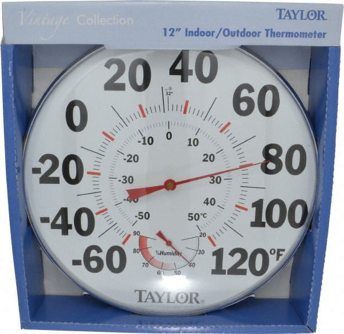 Taylor 497J 12 Dial Indoor / Outdoor Wall Thermometer with Hygrometer
