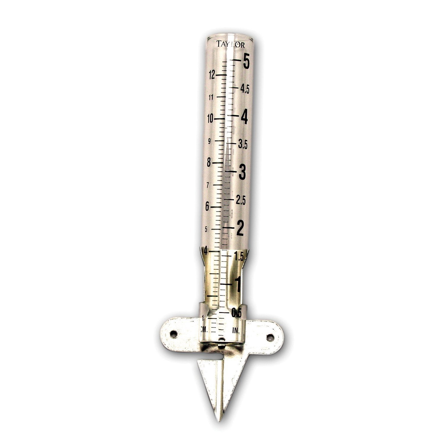 Taylor 5" Capacity Mountable Glass Tube Rain Gauge