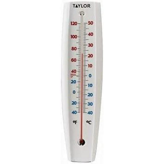 Taylor 5109 Big & Bold 15 x 3-Inch White Outdoor Tube Thermometer - Quantity 6