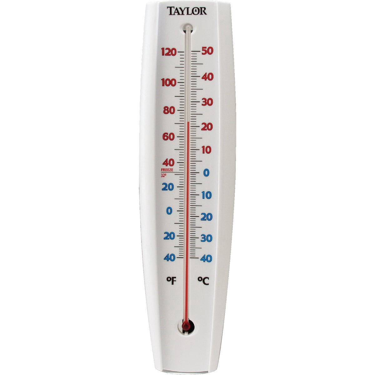 Taylor 5109 Big & Bold 15 x 3-Inch White Outdoor Tube Thermometer - Quantity 6