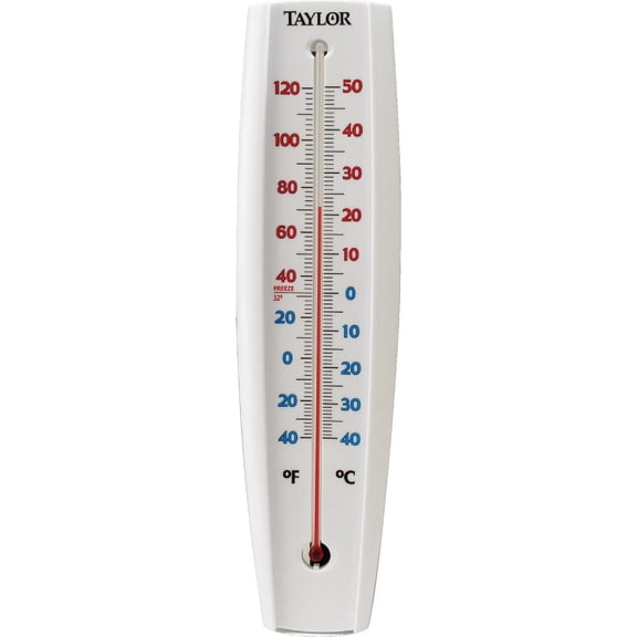 Taylor 5109 Big & Bold 15 x 3-Inch White Outdoor Tube Thermometer - Quantity 6