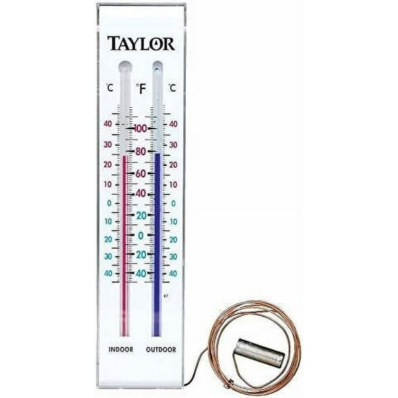 Taylor Grove Park Indoor Outdoor Thermometer - Bold Colored Numbers, Analog, Multicolor
