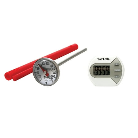 Taylor 5806 Digital Timer & 3512 Instant Read 1" Dial Thermometer