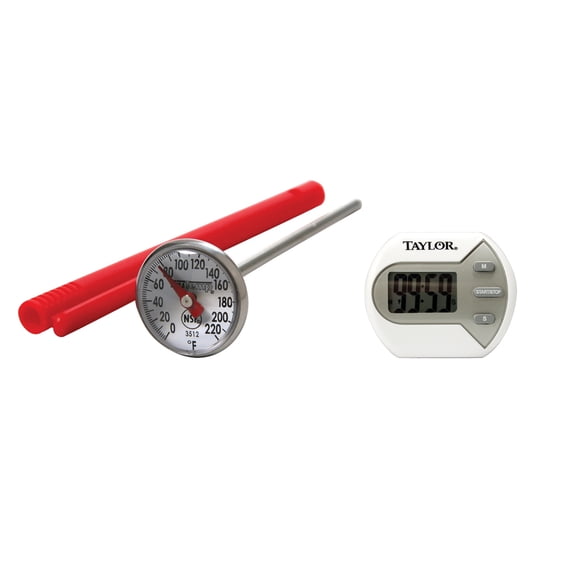 Taylor 5806 Digital Timer & 3512 Instant Read 1" Dial Thermometer