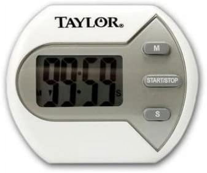 Taylor Compact White and Silver Portable Digital Timer