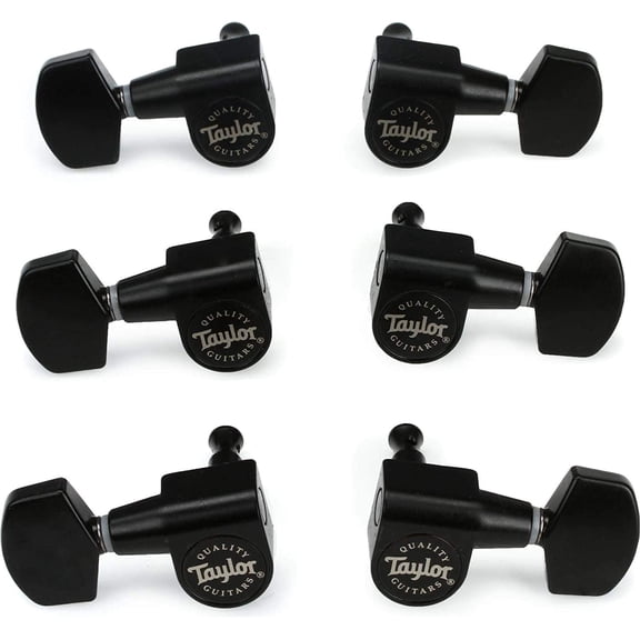 Taylor 6-string Guitar Tuners, 1:18 Ratio, Satin Black - USA Built, Stable Tuning