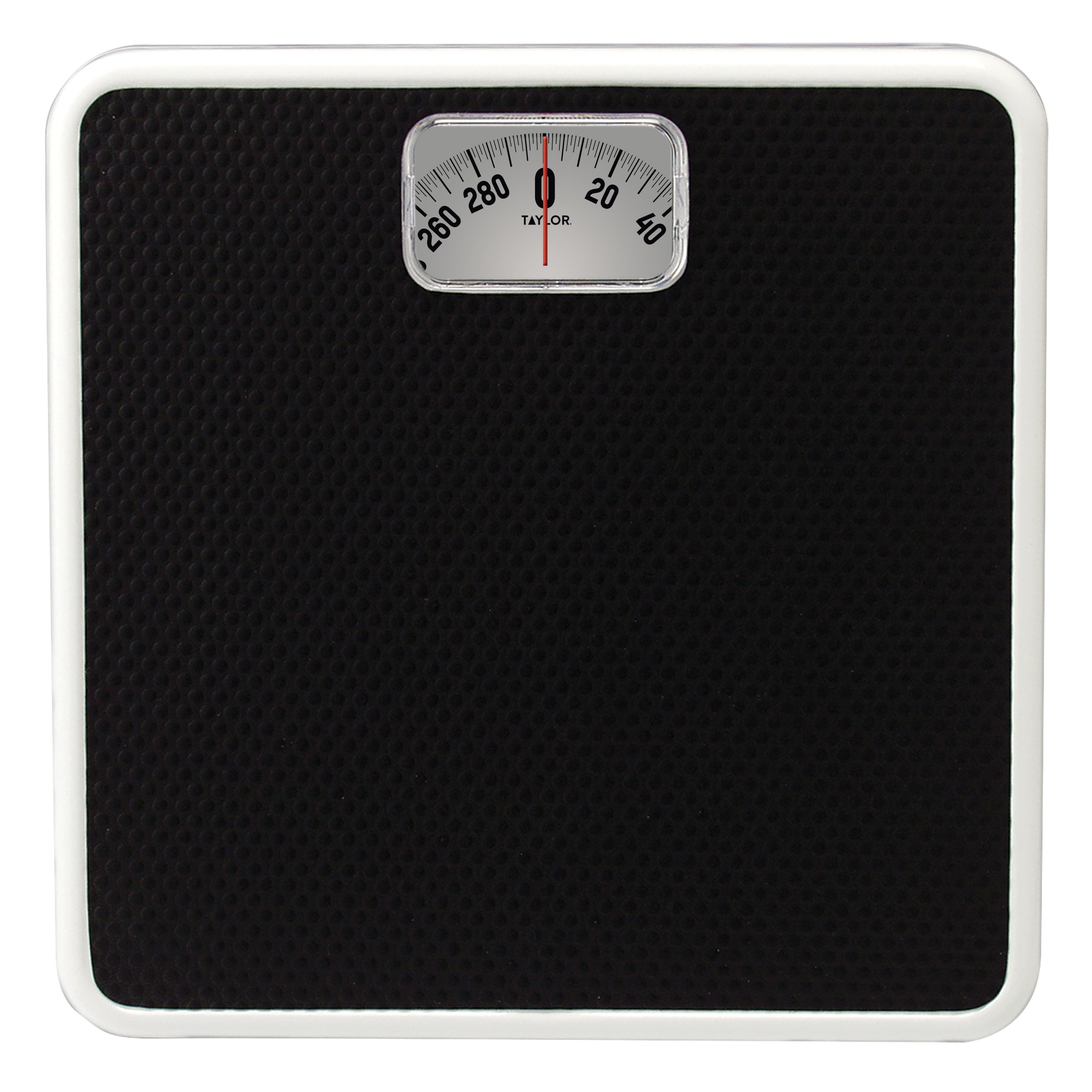 Taylor 9.8” x 9.8” 300 lb Analog Dial Bathroom Scale with Dial Display Black