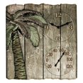 thumbnail image 1 of Taylor 91940 12" x 13" Palm Tree Poly Resin Clock with Thermometer, 1 of 2