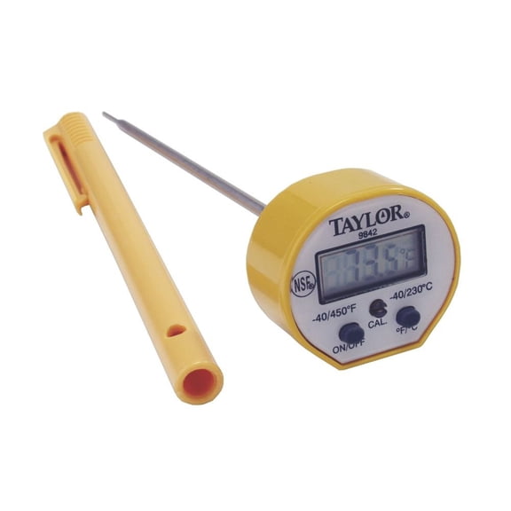 Taylor 9842 5" Waterproof Digital Pocket Probe Thermometer, 1.5mm Diameter Probe J101