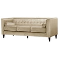 thumbnail image 1 of Taylor Beige Velvet Sofa-Color:Beige, 1 of 11