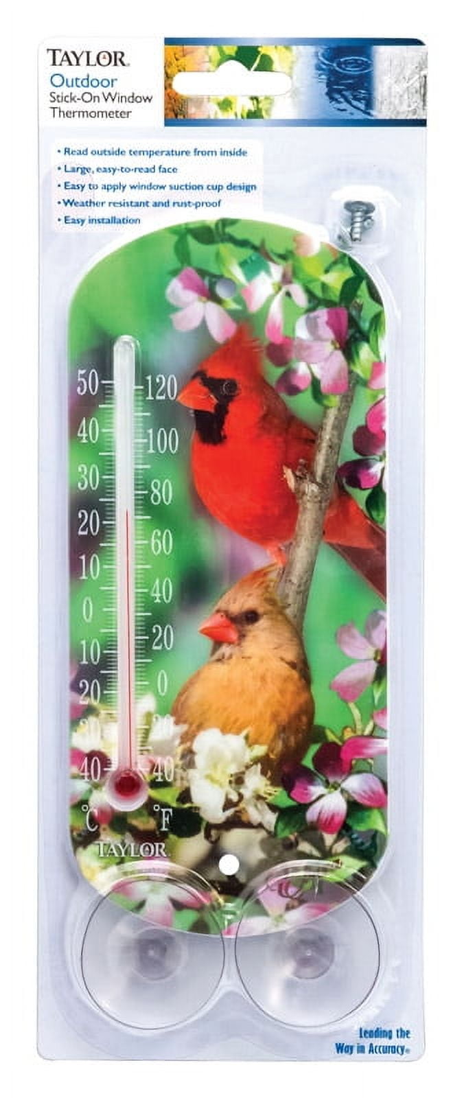 ORGILL Taylor Bird Design Tube Thermometer Plastic Multicolored 8 in.