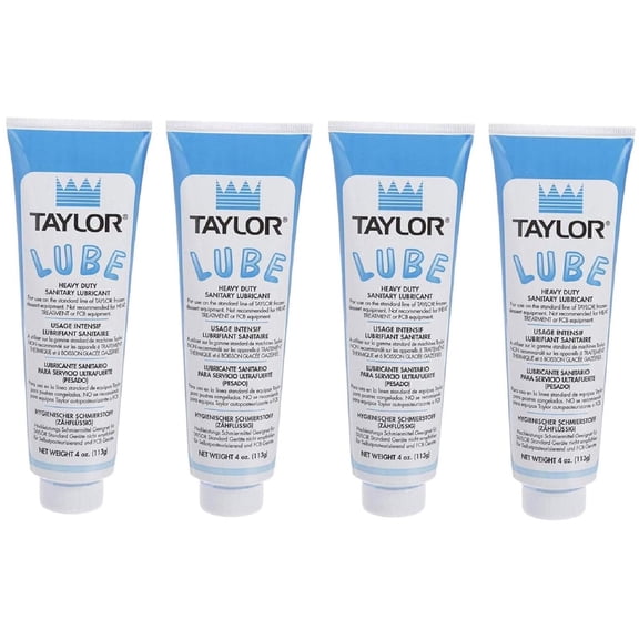 Taylor Blue Food Grade Lubricant, 4 oz, 4-Pack, NSF H1 Certified Grease for Soft Serve and Frozen Yogurt Machines