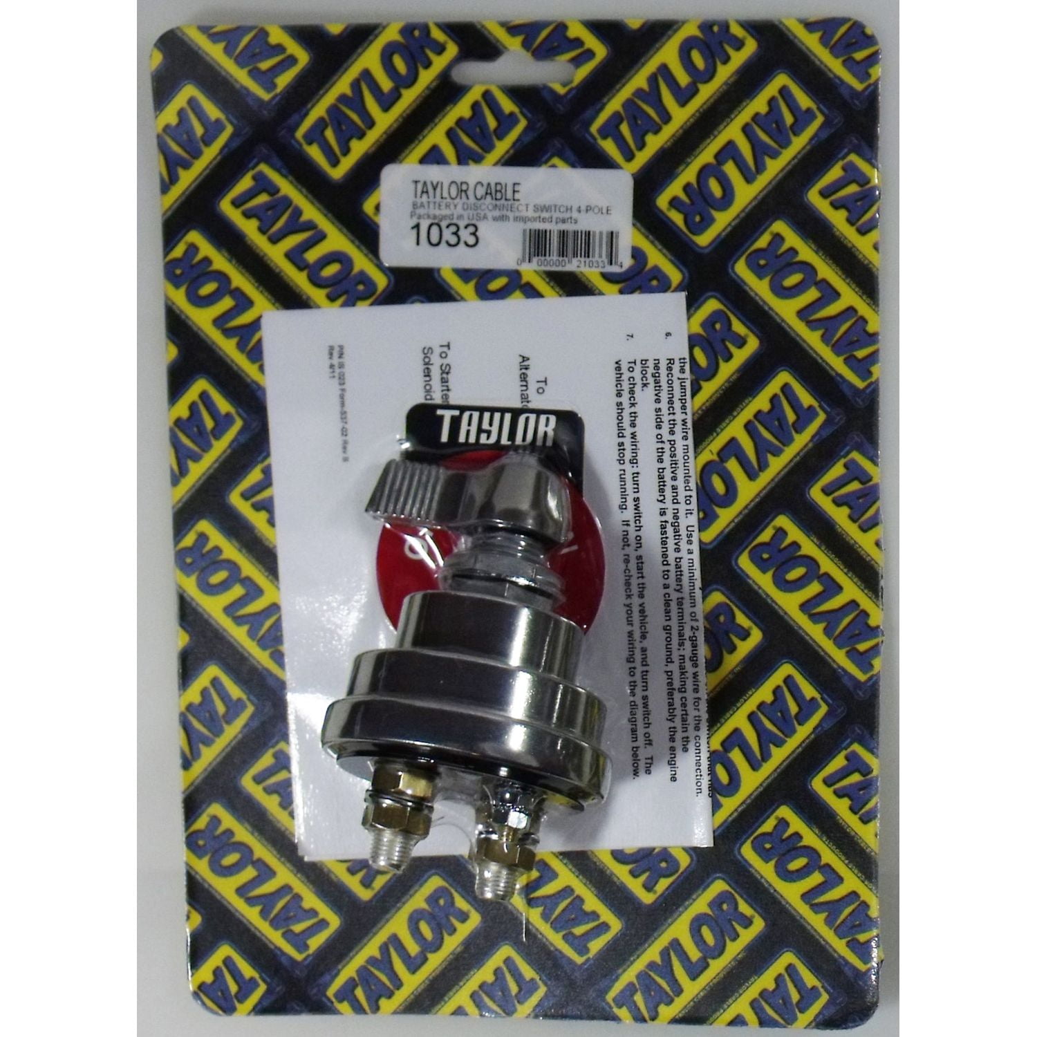 Taylor Cable 1033 Master Battery Disconnect Switch 4 post