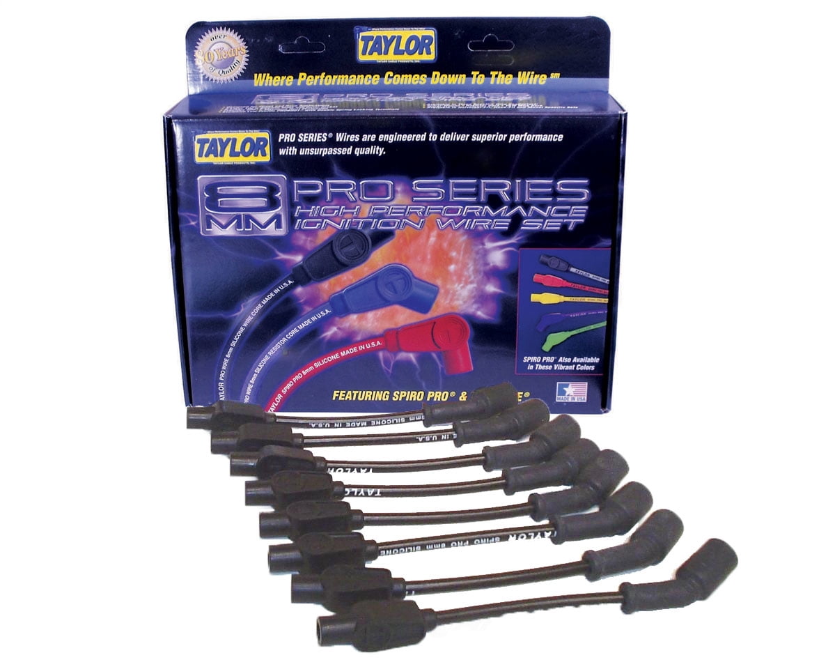 Taylor Cable 74044 Spiro-Pro Spark Plug Wire Set 8mm Black Fits select: 2011 CHEVROLET SILVERADO K1500 LT, 2009 CHEVROLET SILVERADO C1500 LT