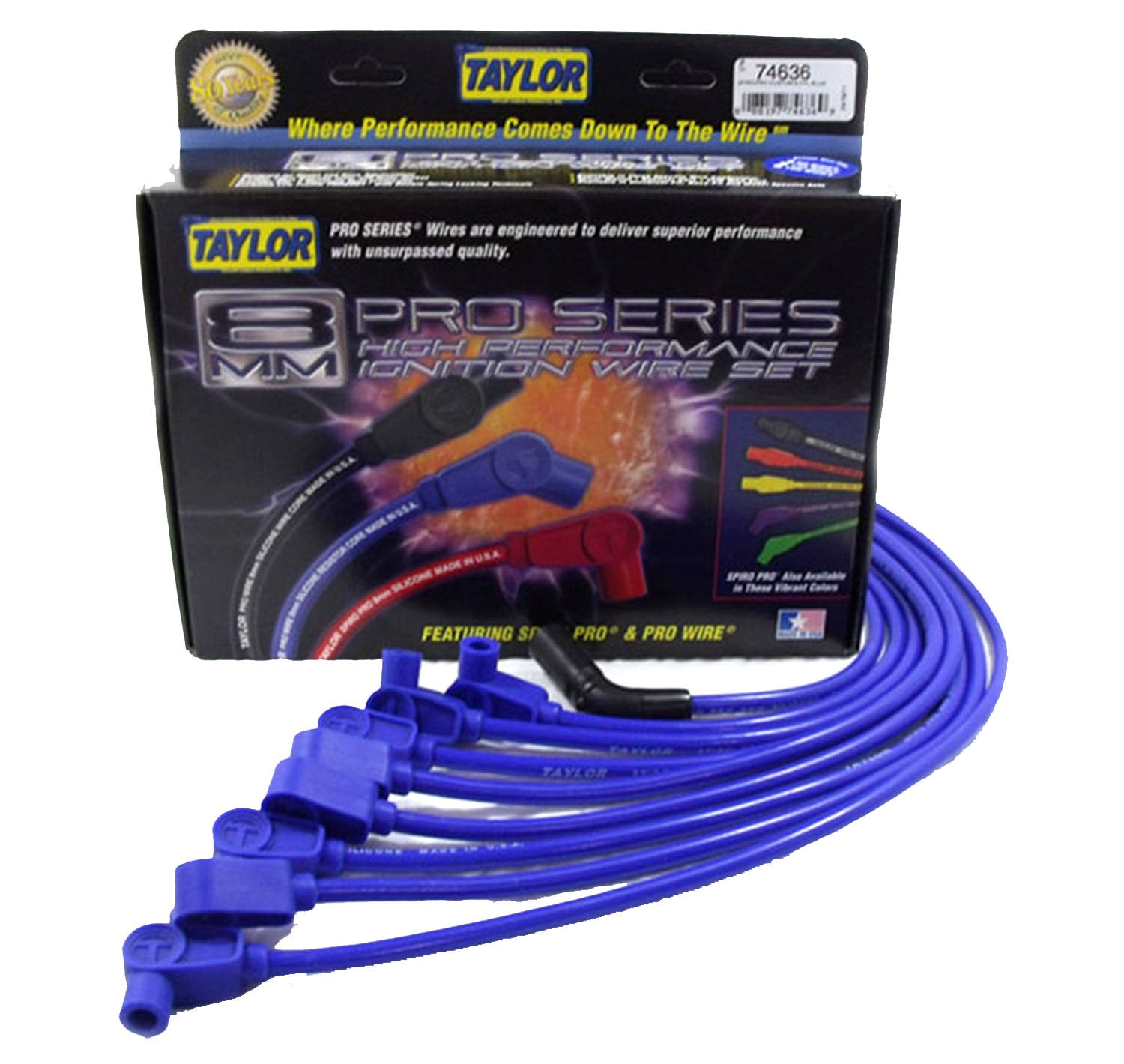 Taylor Cable Spark Plug Wire Set 8mm Spiro-Pro Wires GM 74636 Taylor Cable Spark Plug Wire Set 8mm Spiro-Pro Wires GM 74636