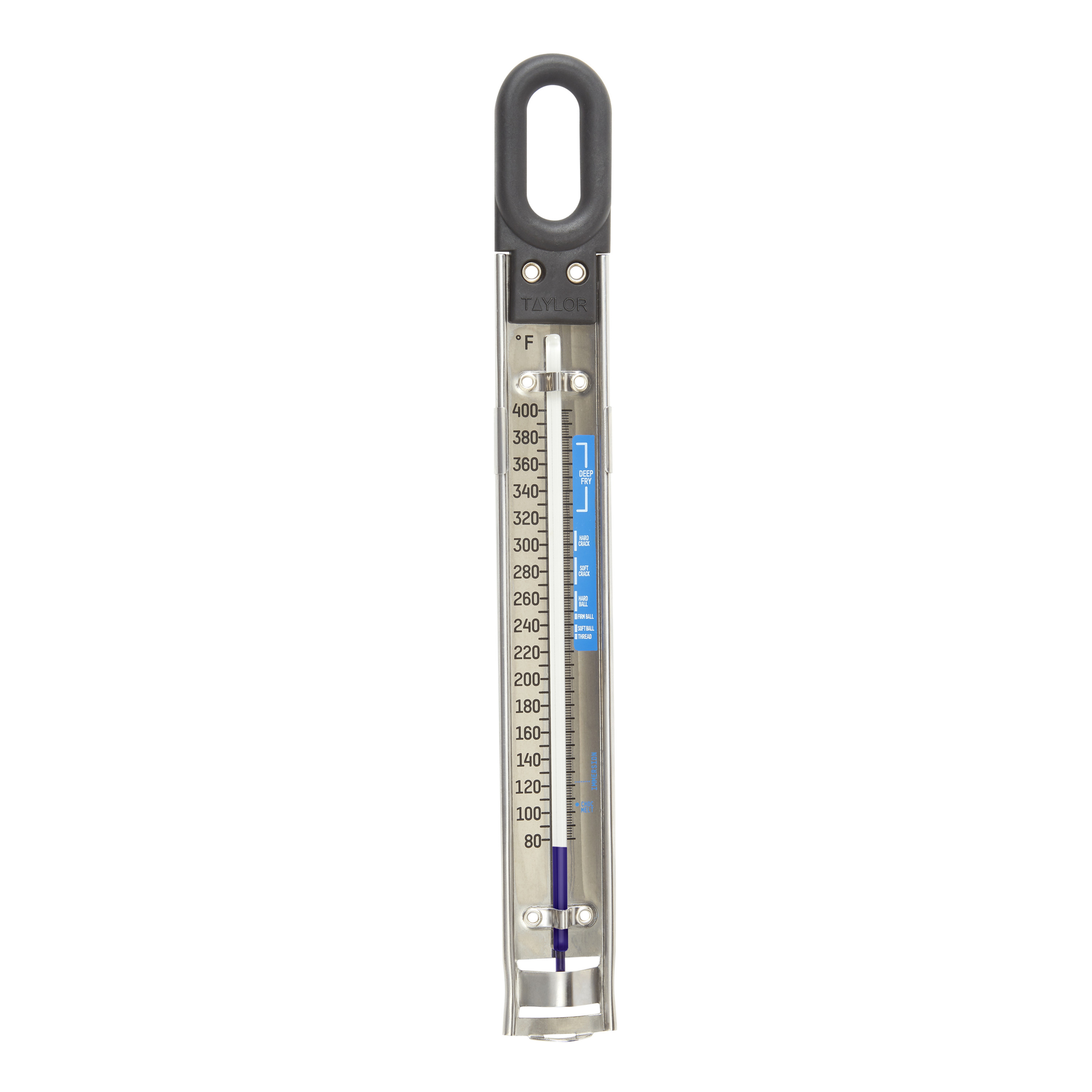 Taylor Candy and Deep Fry Analog Paddle Stainless Steel Thermometer with Adjustable Pot Clip - image 1 of 8