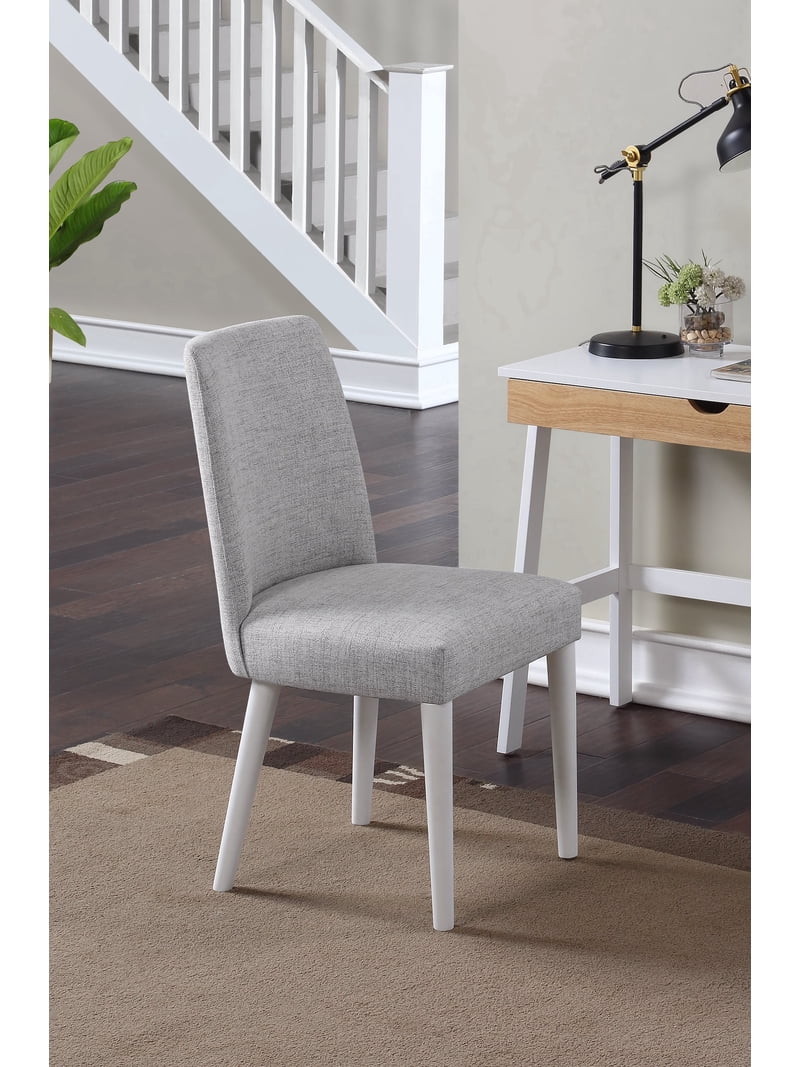 Taylor Chair Two Piece Set - White Legs/Gray Fabric - Walmart.com