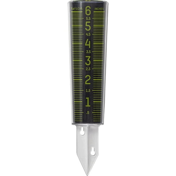 Taylor Precision Products Glow in The Dark Rain Gauge, 6" Inch Capacity