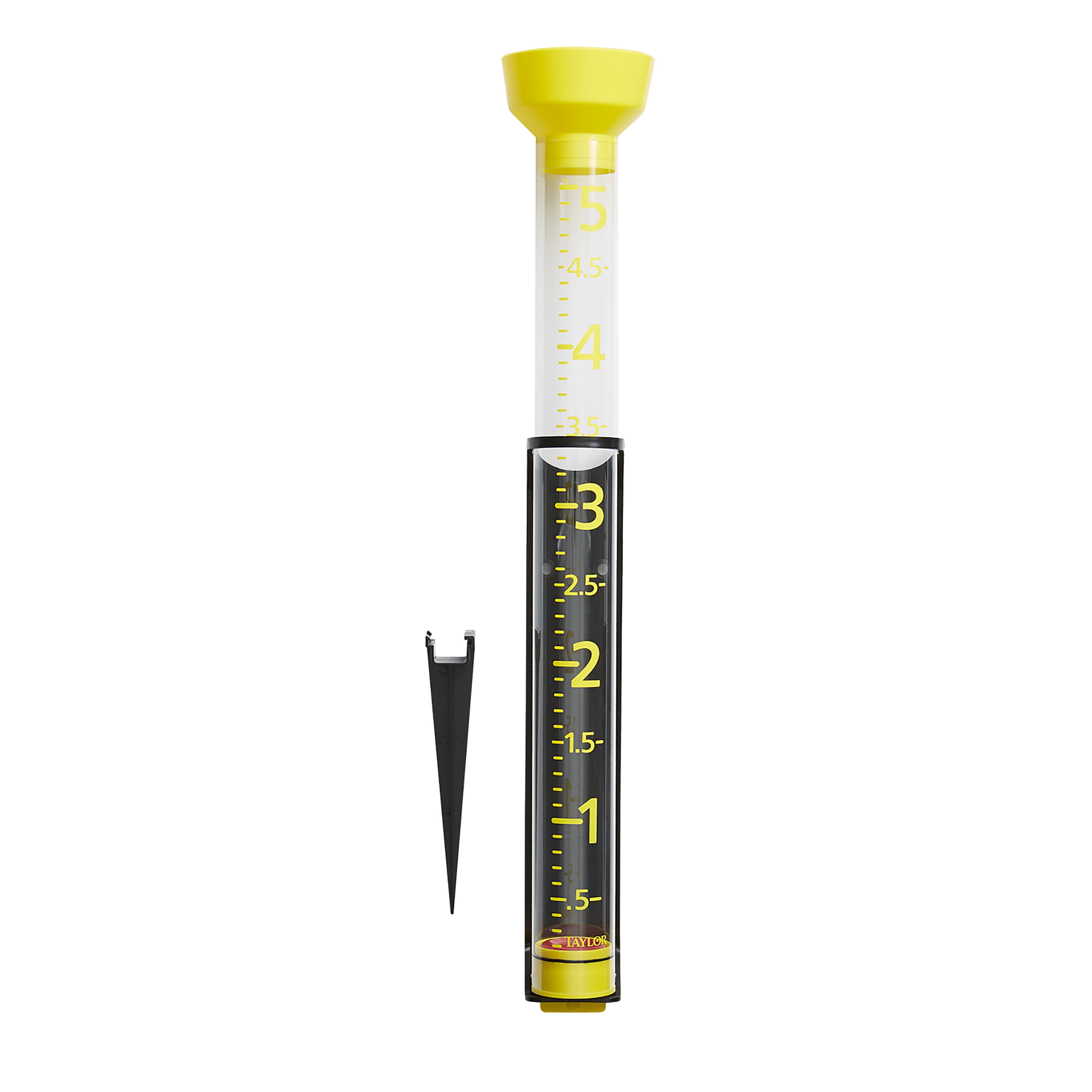 Taylor Clear and Yellow Jumbo Jr. 5-Inch Capacity Rain Gauge