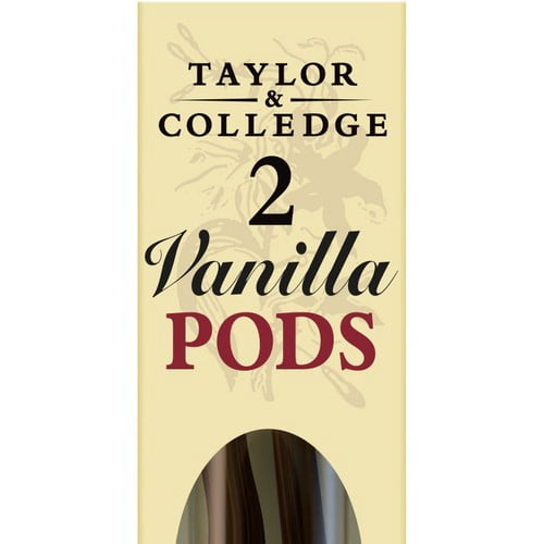Taylor & Colledge 2 Organic Vanilla Pods, British Import (Pack of 2)