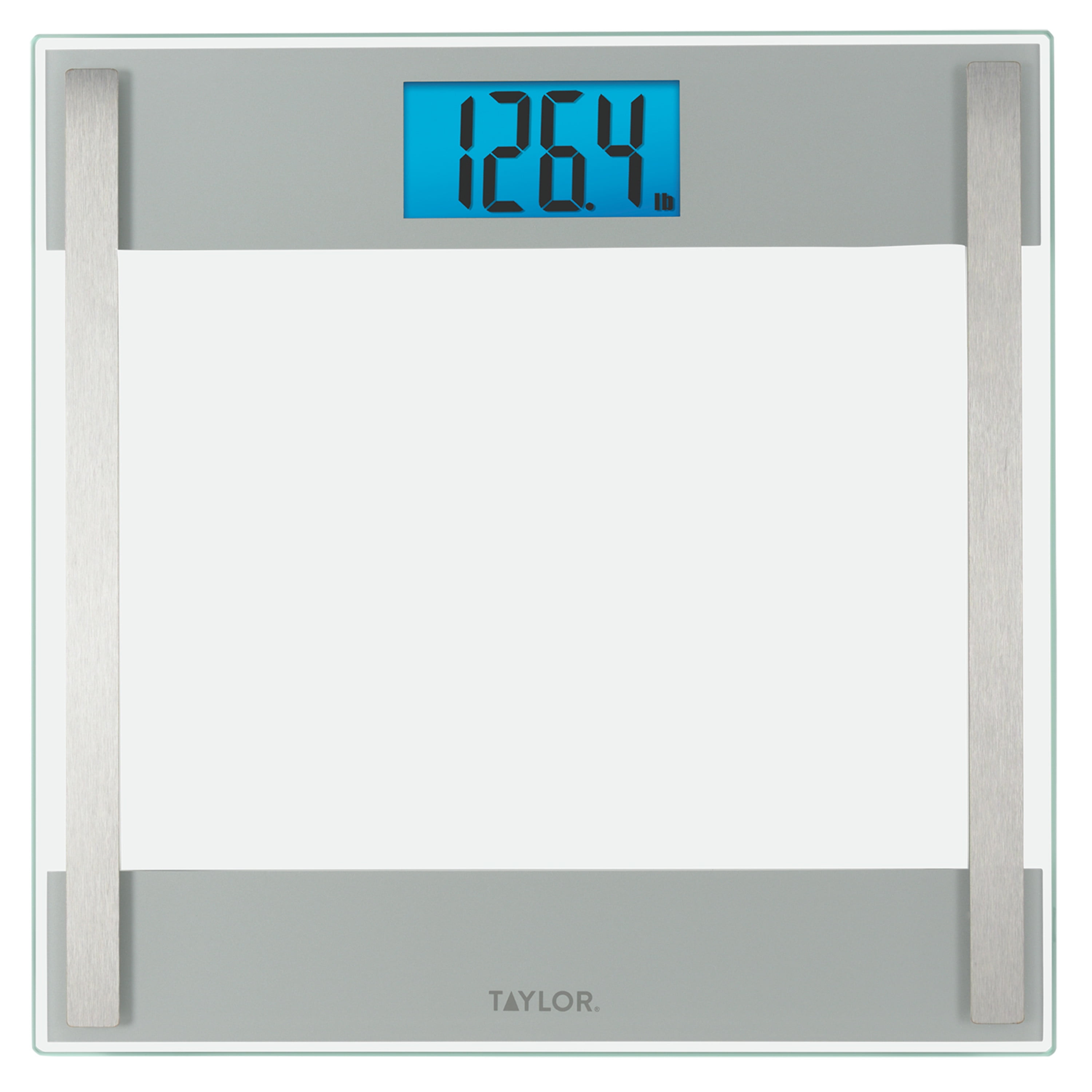 Taylor Digital Bathroom Scale Clear Glass Silver Accents 