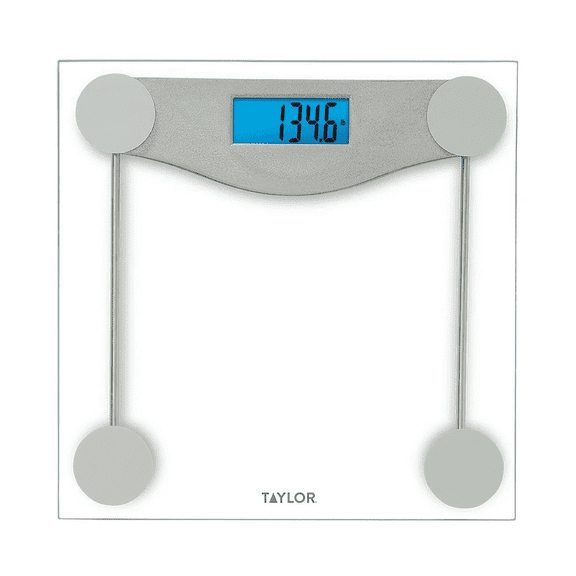 Taylor Digital Glass Body Weight Scale Silver and Clear