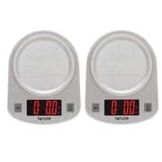 Taylor Digital Kitchen Scale 2-Pack - 11 lb/5 kg Capacity, Stainless Steel Food Scale with Tare Function - LED Display, Dry & Liquid Ingredients - Compact for Cooking, Baking & Meal Prep