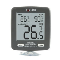 Taylor Digital Safety Zone Plastic Appliance Thermometer for Refrigerators and Freezers, Black