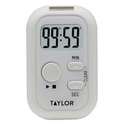 Taylor Digital Timer with Light, Sound, and Vibration White