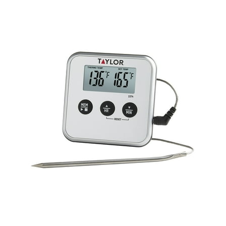 Taylor Digital Wired Probe Programmable Meat Thermometer with Timer