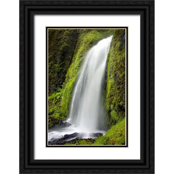 Taylor, Douglas 11x14 Black Ornate Wood Framed with Double Matting Museum Art Print Titled - Wahkeena Falls