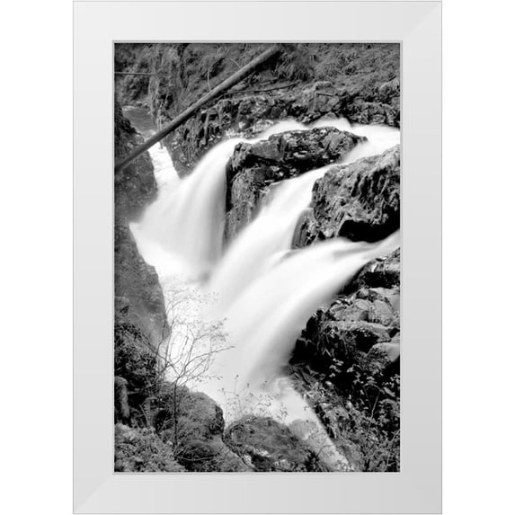 Taylor, Douglas 11x14 White Modern Wood Framed Museum Art Print Titled - Sol Duc Falls I BW