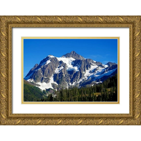 Taylor, Douglas 14x11 Gold Ornate Wood Framed with Double Matting Museum Art Print Titled - Mt. Shuksan