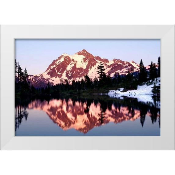 Taylor, Douglas 14x11 White Modern Wood Framed Museum Art Print Titled - Mt. Shuksan Sunset
