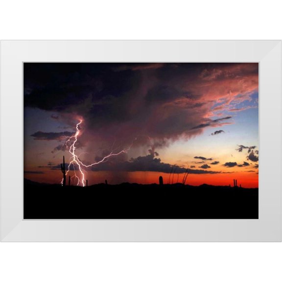 Taylor, Douglas 14x11 White Modern Wood Framed Museum Art Print Titled - Twilight Lightning I