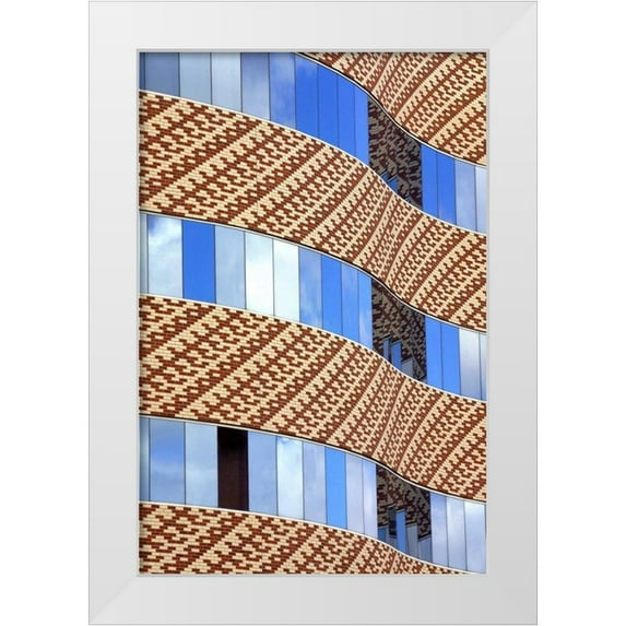 Taylor, Douglas 17x24 White Modern Wood Framed Museum Art Print Titled - Brick and Glass II