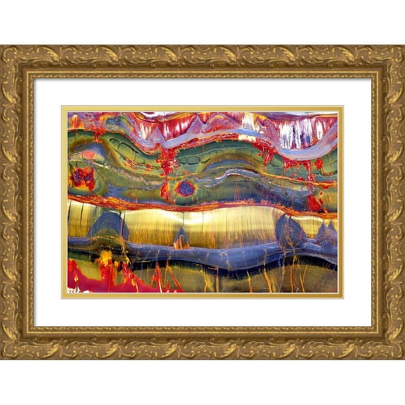 Taylor, Douglas 18x13 Gold Ornate Wood Framed with Double Matting Museum Art Print Titled - Austral Abstract
