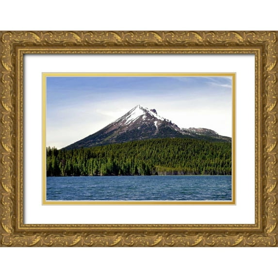 Taylor, Douglas 18x13 Gold Ornate Wood Framed with Double Matting Museum Art Print Titled - Mt. McLoughlin