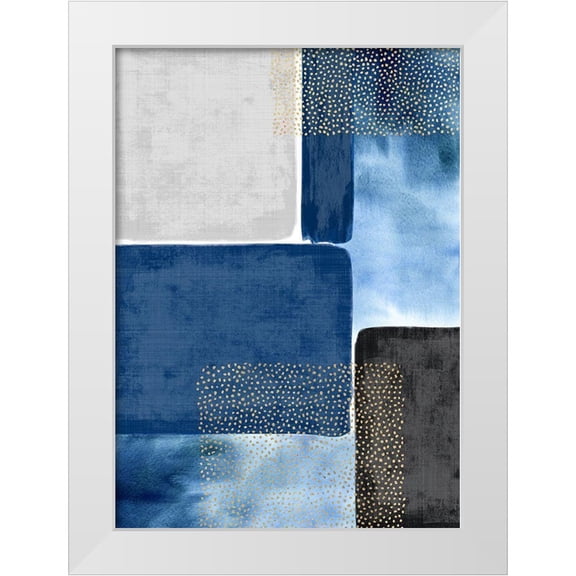 Taylor, Evangeline 11x14 White Modern Wood Framed Museum Art Print Titled - Shape and Texture Blue