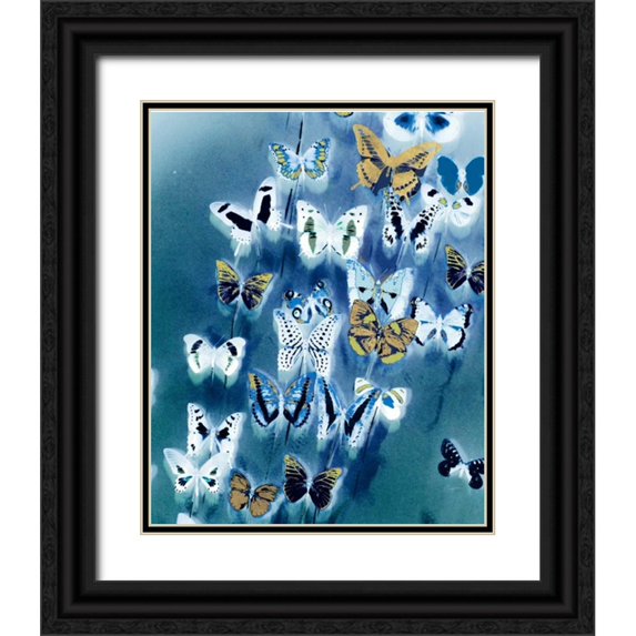 Taylor, Evangeline 12x14 Black Ornate Wood Framed with Double Matting Museum Art Print Titled - Bouquet Of Butterflies
