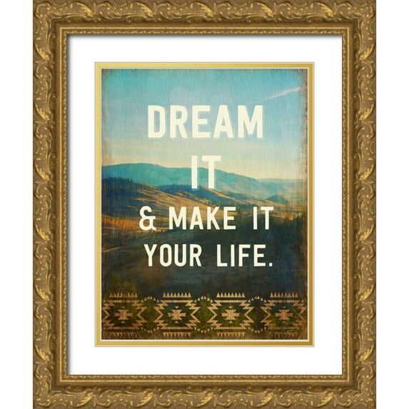 Taylor, Evangeline 12x14 Gold Ornate Wood Framed with Double Matting Museum Art Print Titled - Dream It