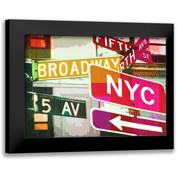 Taylor, Evangeline 14x11 Black Modern Framed Museum Art Print Titled - Broadway and Fifth Ave.