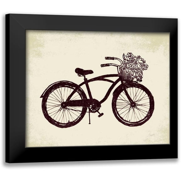 Taylor, Evangeline 14x12 Black Modern Framed Museum Art Print Titled - Flower Basket Bike