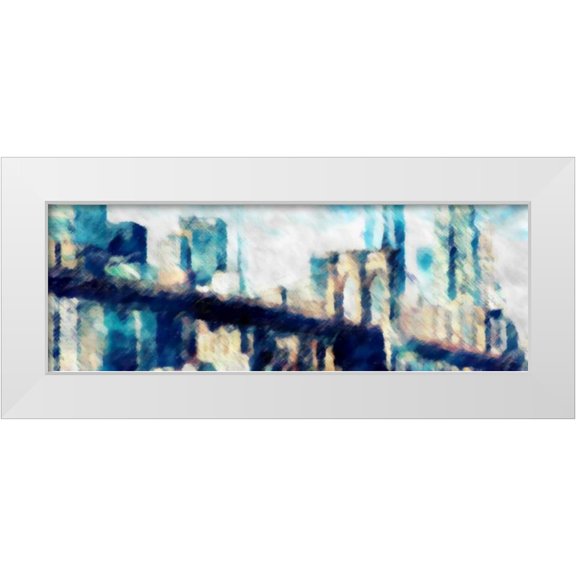 Taylor, Evangeline 14x7 White Modern Wood Framed Museum Art Print Titled - City Blue Impression