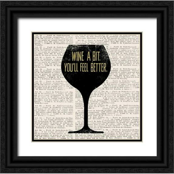 Taylor, Evangeline 15x15 Black Ornate Wood Framed with Double Matting Museum Art Print Titled - Wine Lino Print 1