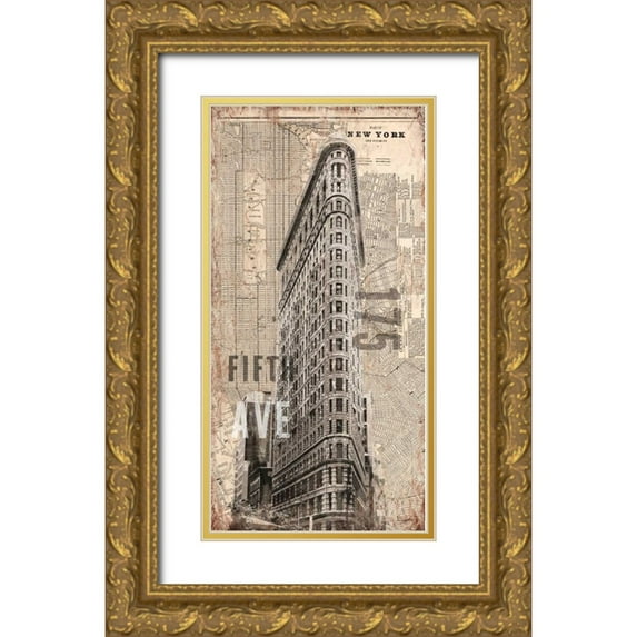Taylor, Evangeline 18x32 Gold Ornate Wood Framed with Double Matting Museum Art Print Titled - 175 Fifth Avenue
