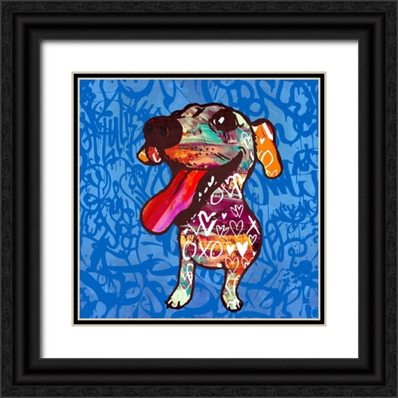 Taylor, Evangeline 20x20 Black Ornate Wood Framed with Double Matting Museum Art Print Titled - Happy Barks!