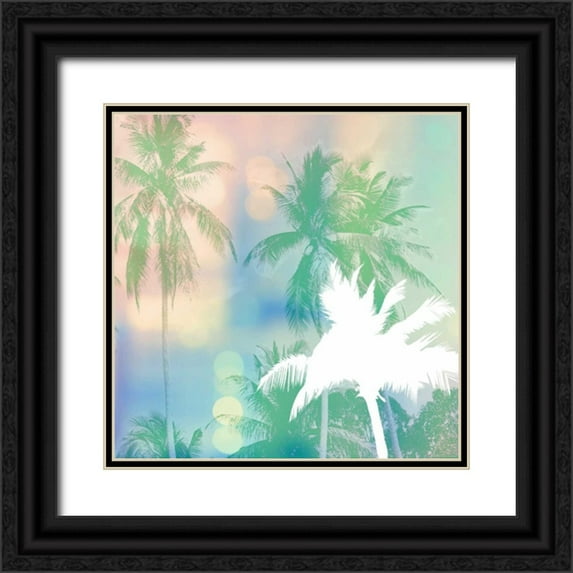 Taylor, Evangeline 20x20 Black Ornate Wood Framed with Double Matting Museum Art Print Titled - Soft Palm Trees