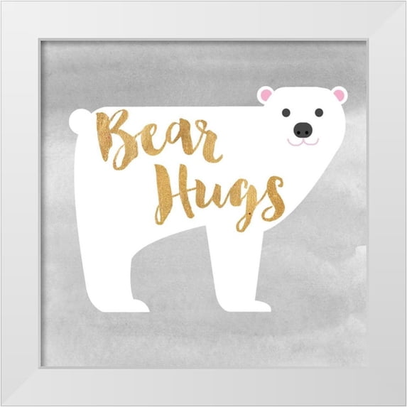 Taylor, Evangeline 26x26 White Modern Wood Framed Museum Art Print Titled - Bear Hugs